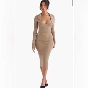 NWT HOUSE OF CB Heather Knit Midi Skirt | Size: L